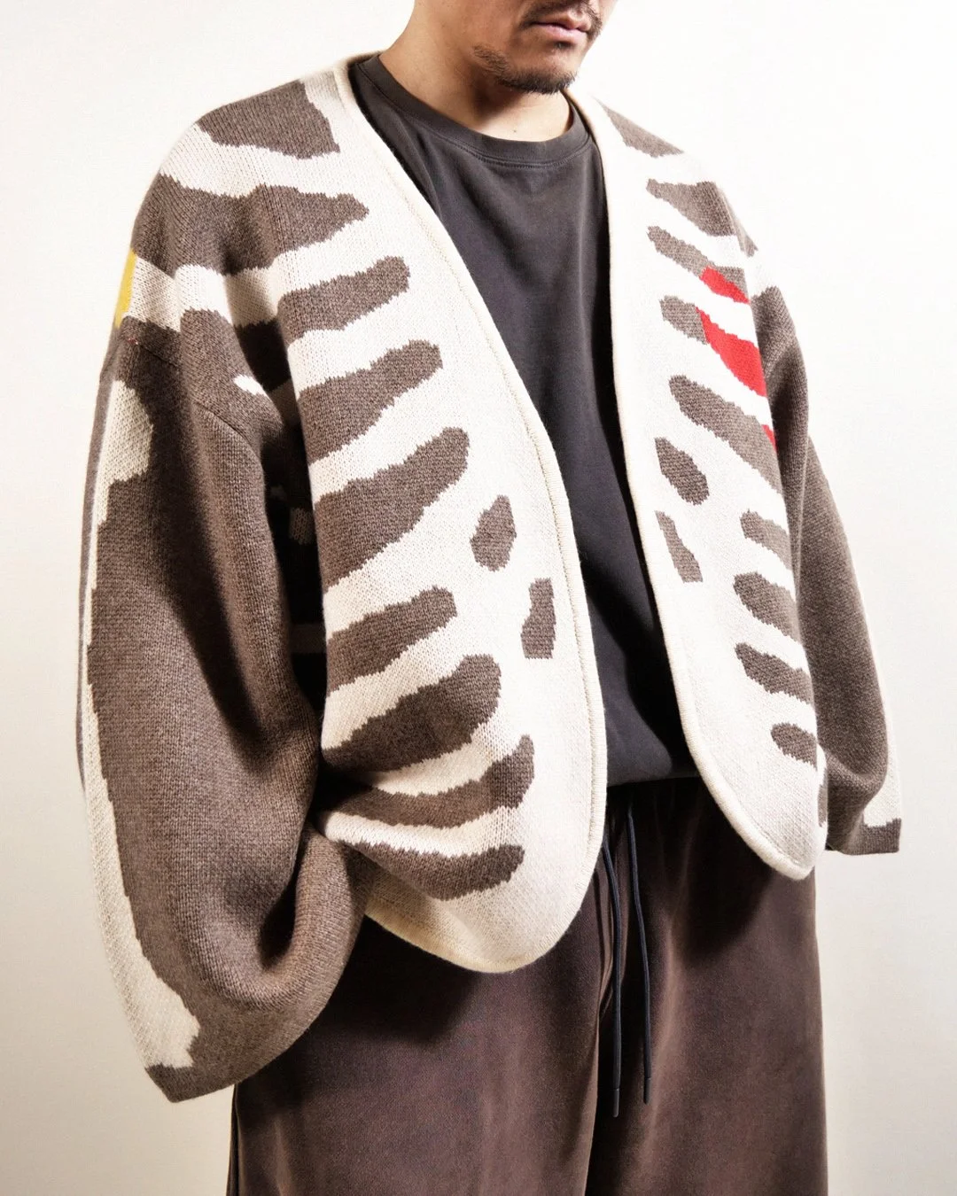 RIB CAGE KIMONO SWEATER - BROWN | Prospective Flow | Japanese